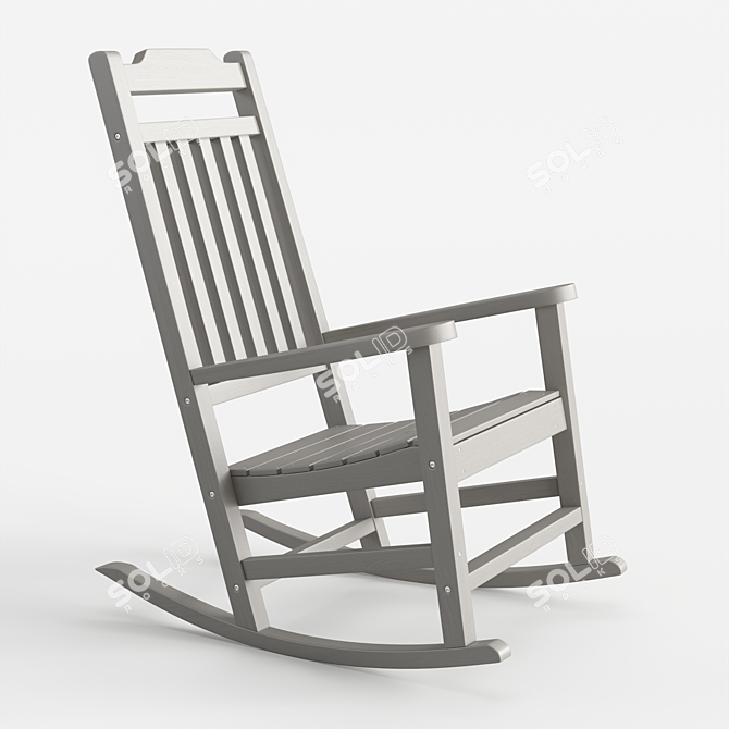 Winston Outdoor Rocking Chair - All-Weather Garden Seating 3D model image 2