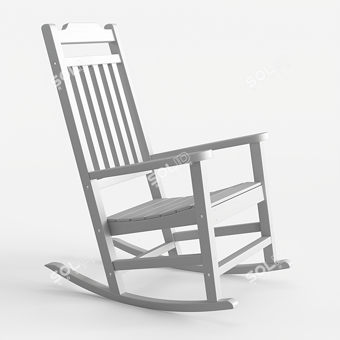 Winston Outdoor Rocking Chair - All-Weather Garden Seating 3D model image 3