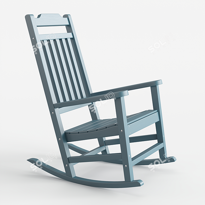 Winston Outdoor Rocking Chair - All-Weather Garden Seating 3D model image 4