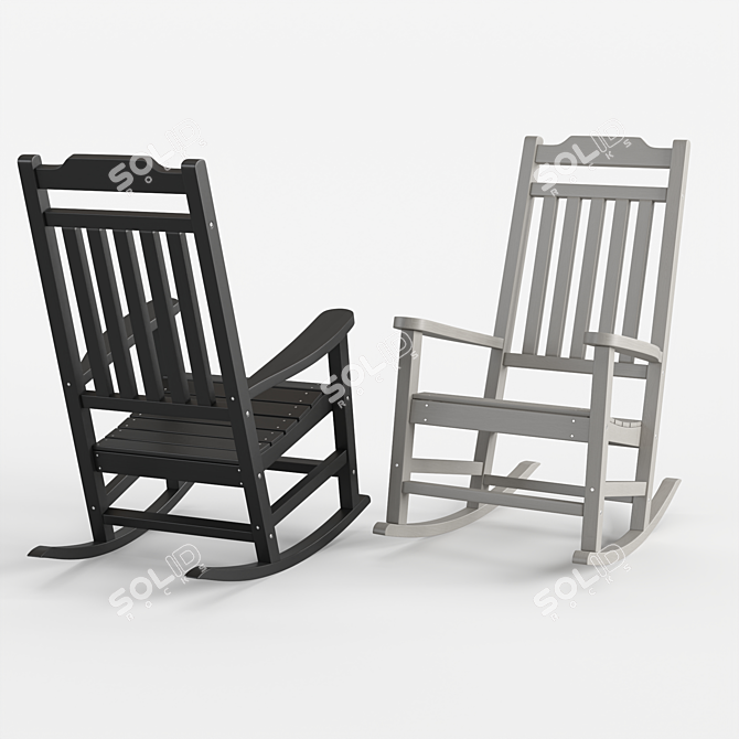 Winston Outdoor Rocking Chair - All-Weather Garden Seating 3D model image 5