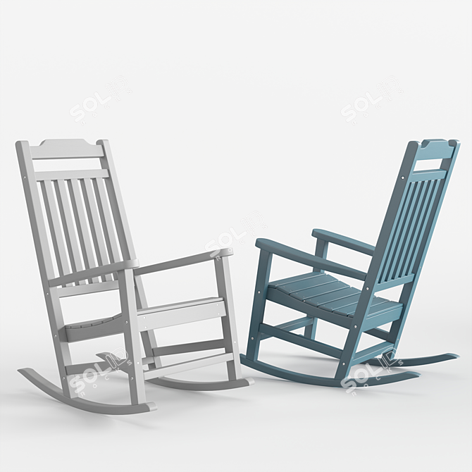 Winston Outdoor Rocking Chair - All-Weather Garden Seating 3D model image 6