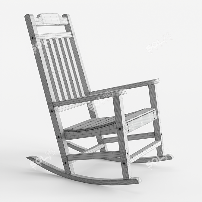 Winston Outdoor Rocking Chair - All-Weather Garden Seating 3D model image 7