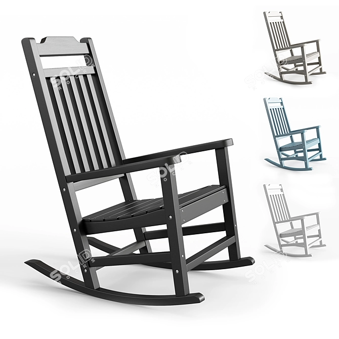 Winston Outdoor Rocking Chair - All-Weather Garden Seating 3D model image 8