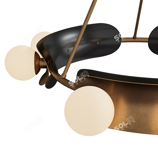 Modern Hopper Chandelier - Elegant Lighting Fixture 3D model image 2