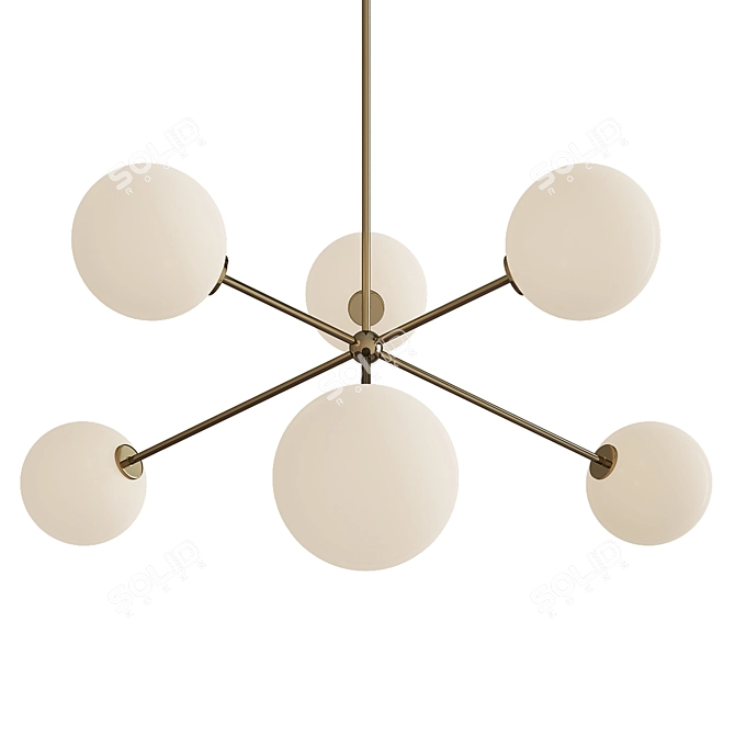 Elegant Opal Novo Chandelier 3D model image 1