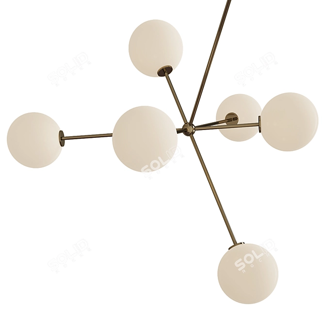 Elegant Opal Novo Chandelier 3D model image 2