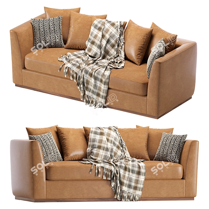 Elegant Taylor Leather Sofa 3D model image 1