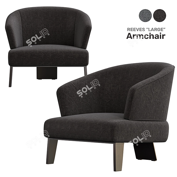 Reeves Large Armchair: Luxurious Comfort for Your Home 3D model image 3
