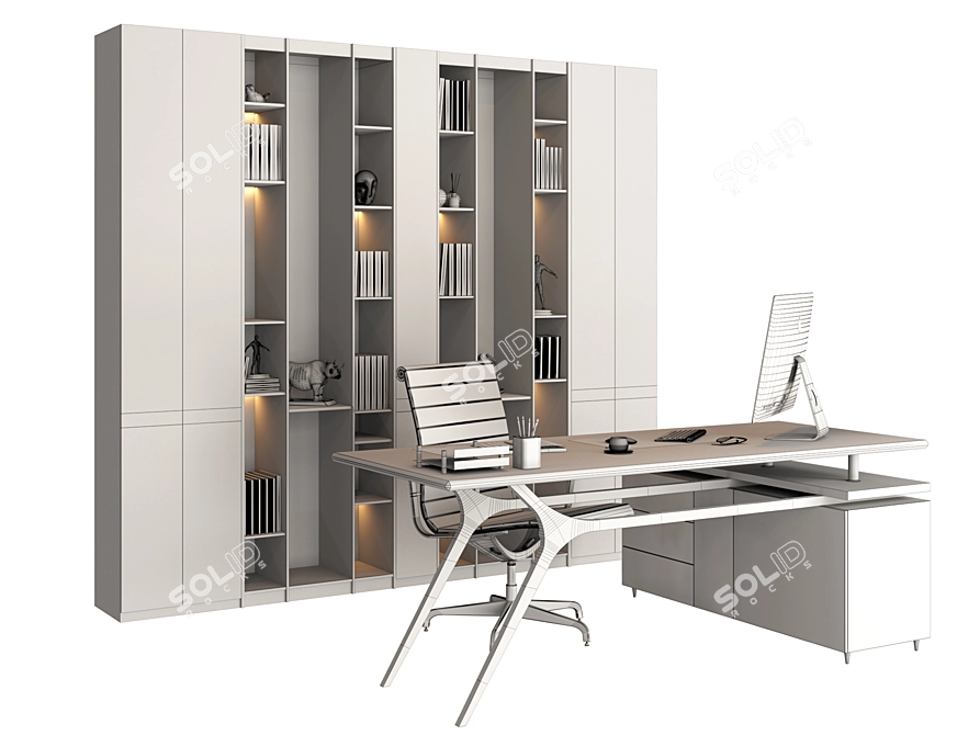 Modern Office Furniture Set 3D model image 3