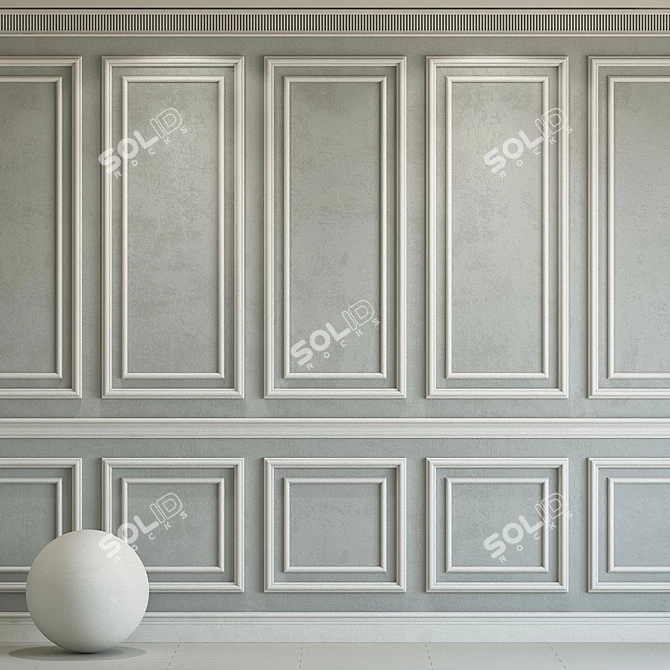 Title: Elegant Molded Decorative Plaster 3D model image 1