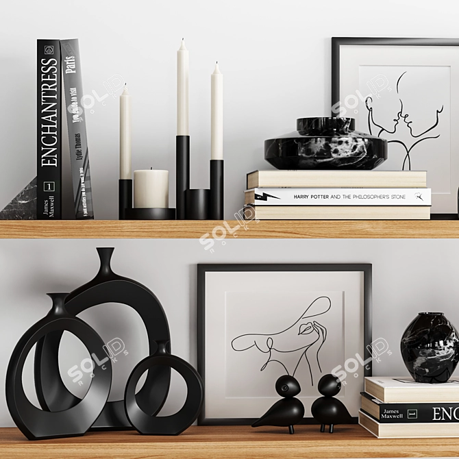 Elegant Decorative Set for Interior Design 3D model image 5