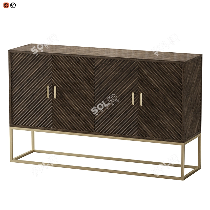 Elegant Brown/Gold Sideboard - VicalConcept S.Kraj 3D model image 1