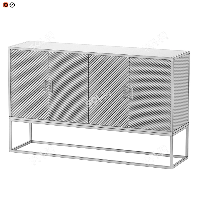 Elegant Brown/Gold Sideboard - VicalConcept S.Kraj 3D model image 2