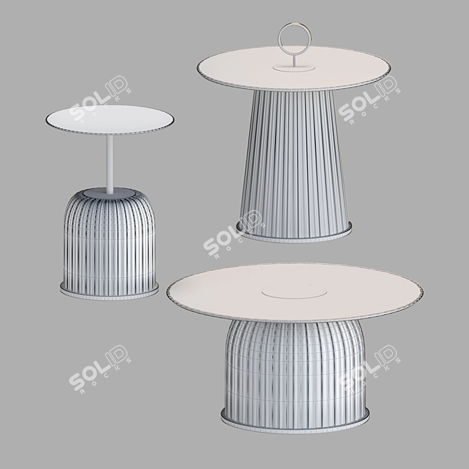 Modern Multi-Size Round Table 3D model image 2