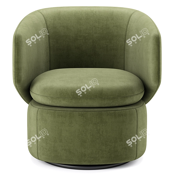 Swivel Crescent Chair: Stylish & Functional 3D model image 4