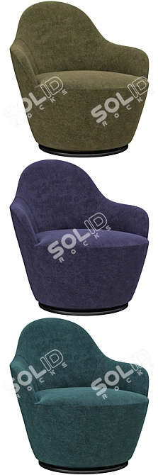 Elegant Swivel Armchair: 2-in-1 Comfort 3D model image 3