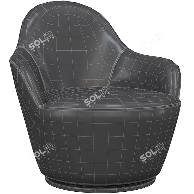 Elegant Swivel Armchair: 2-in-1 Comfort 3D model image 4