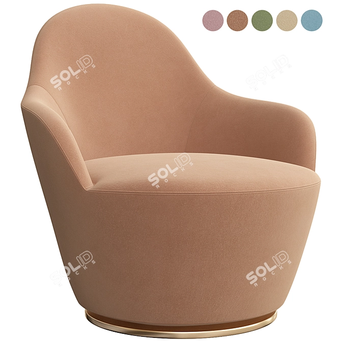 Elegant Swivel Armchair: 2-in-1 Comfort 3D model image 7