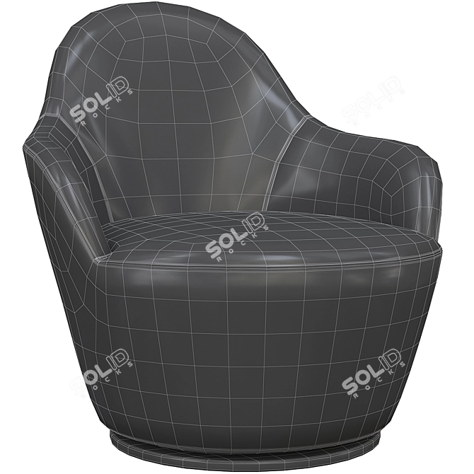 Elegant Swivel Armchair: 2-in-1 Comfort 3D model image 9