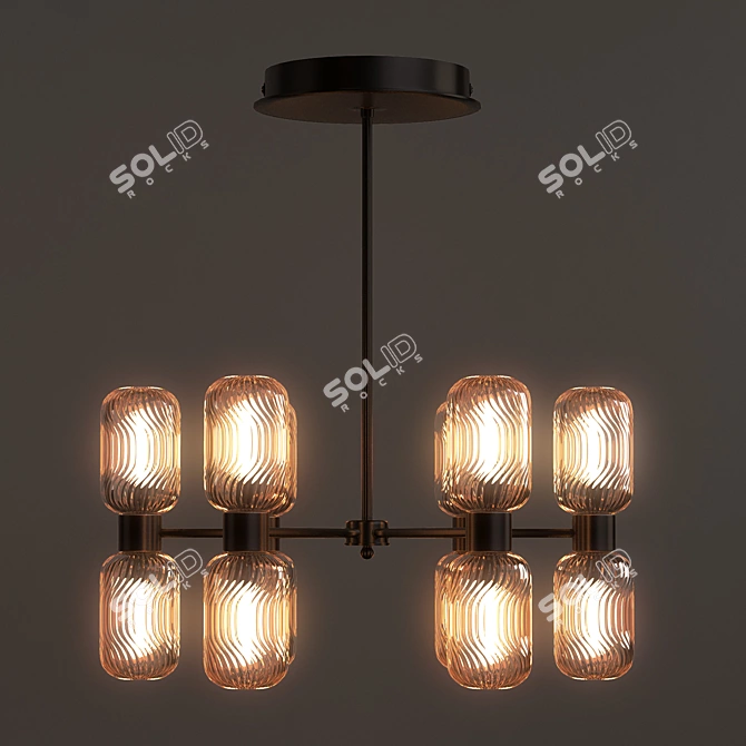 Sleek Metallic Glass Lamp, Jamy 3D model image 3