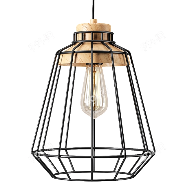 Sleek Modern Light Fixture 3D model image 1