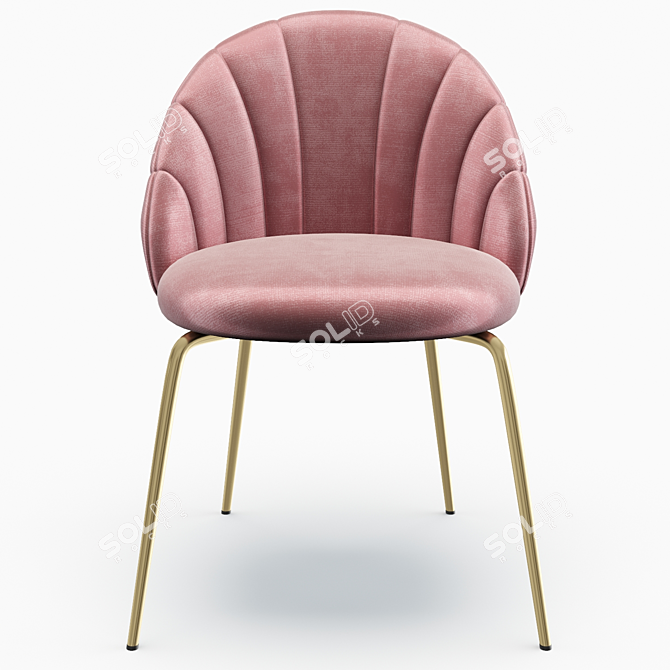 Luxury Velvet Side Chair 3D model image 2