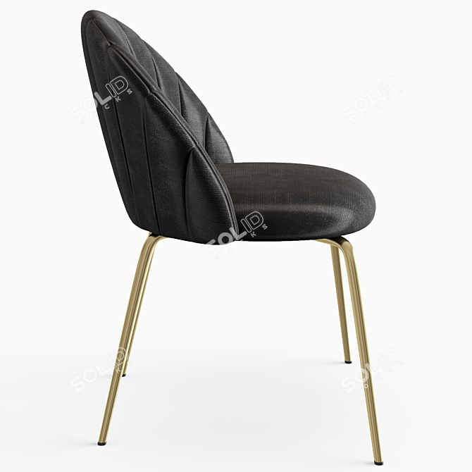 Luxury Velvet Side Chair 3D model image 3