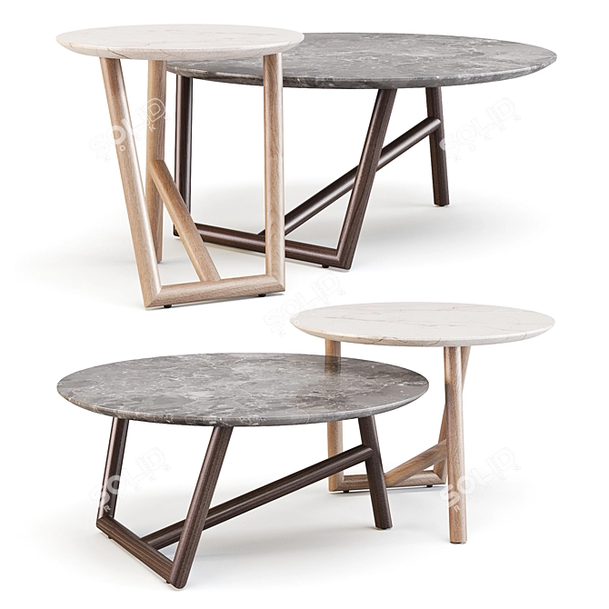 Moroso Klara Coffee & Side Tables by Patricia Urquiola 3D model image 1