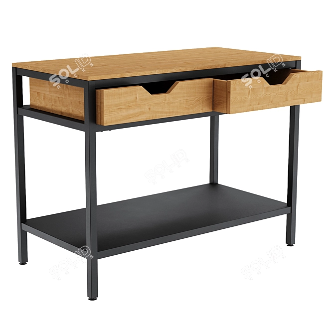 Industrial Wood/Metal Kitchen Furniture 3D model image 7