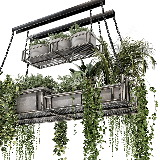 Metal Box Hanging Plants 3D model image 3