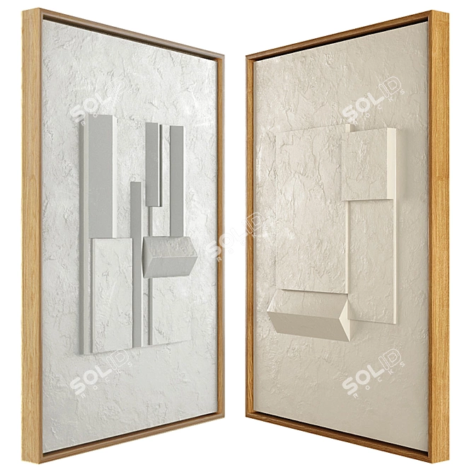 Abstract Relief Artwork in Plaster 3D model image 2