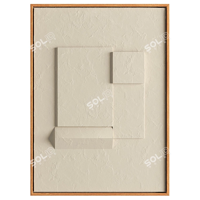 Abstract Relief Artwork in Plaster 3D model image 4