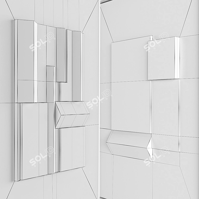Abstract Relief Artwork in Plaster 3D model image 5