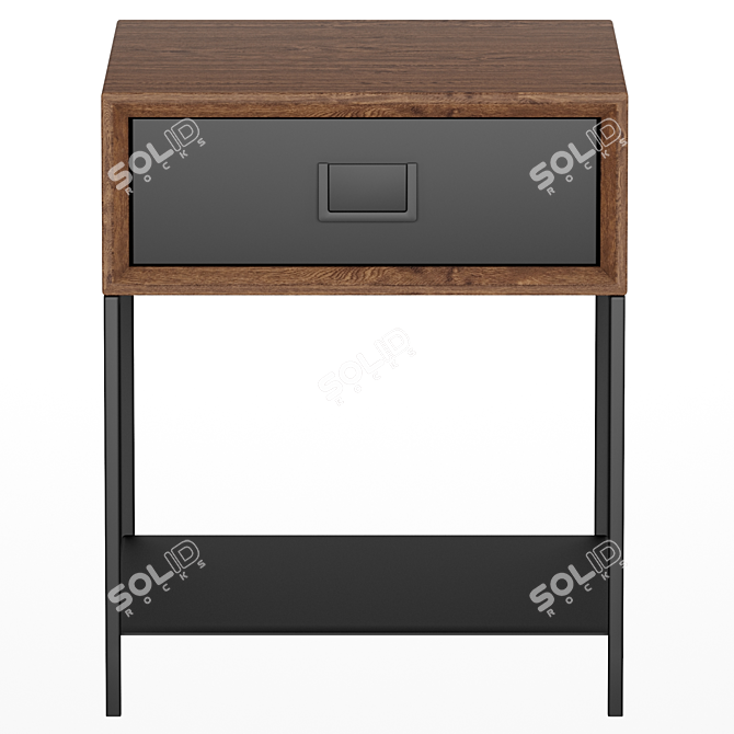 Sleek Mambo Bedside Table - Compact and Stylish 3D model image 2