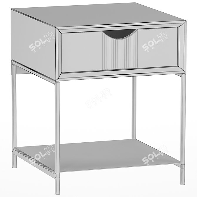 Sleek Metal Bedside Table 3D model image 3