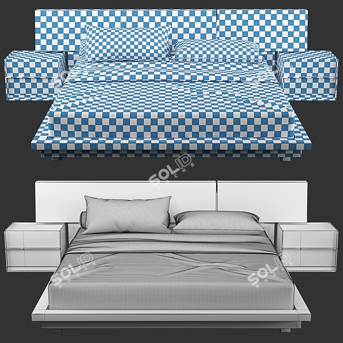 Sleek and Stylish RoveConcepts Hunter Bed 3D model image 3