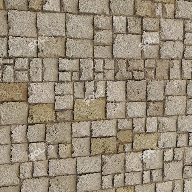 3 Color Stone Wall Material Pack 3D model image 2