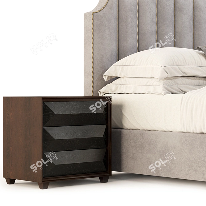 Bayonne Bed: High-Quality, Unwrapped Design 3D model image 4