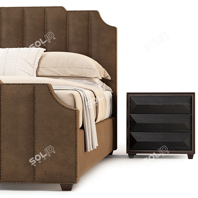 Bayonne Bed: High-Quality, Unwrapped Design 3D model image 5