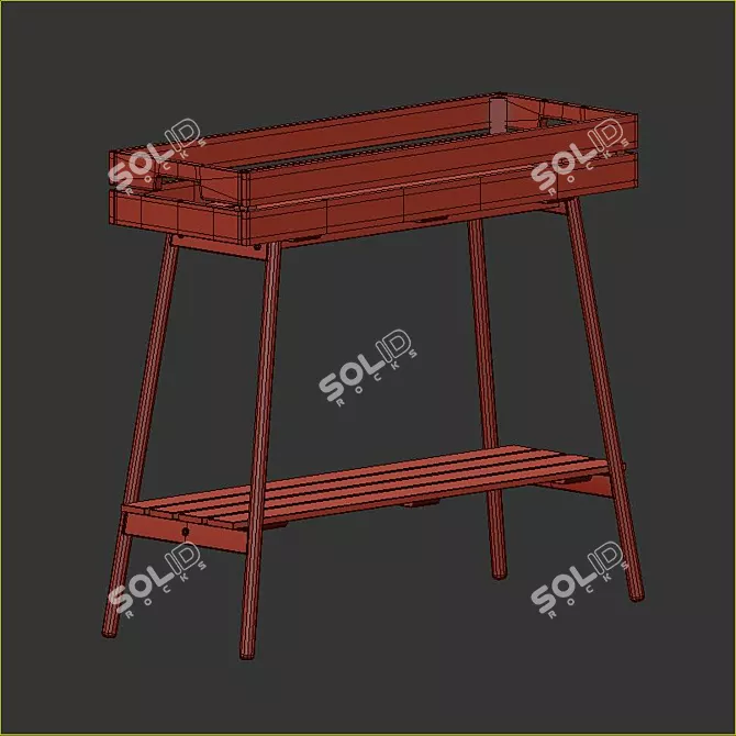 Minimalist Pine Plant Stand 3D model image 5