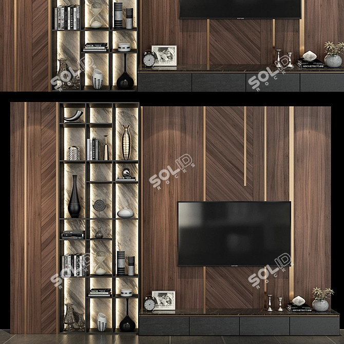 SleekTV Wall Mount Set 3D model image 1