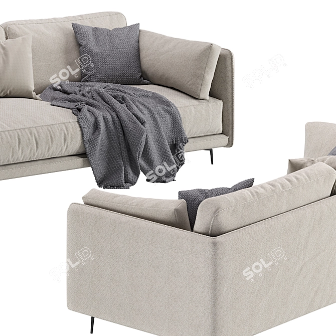 Elegant DItre Italia Sofa Krisby 3D model image 6