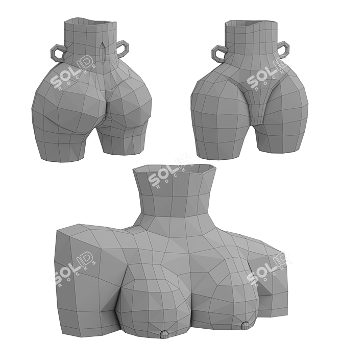Elegance in Bloom: Body Vase Set 3D model image 4