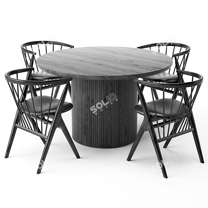 Modern Dining Table Set 3D model image 1