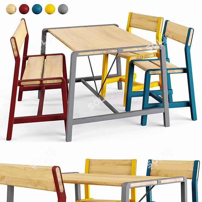 Modern Ikea Children Ypperlig Table 3D model image 1
