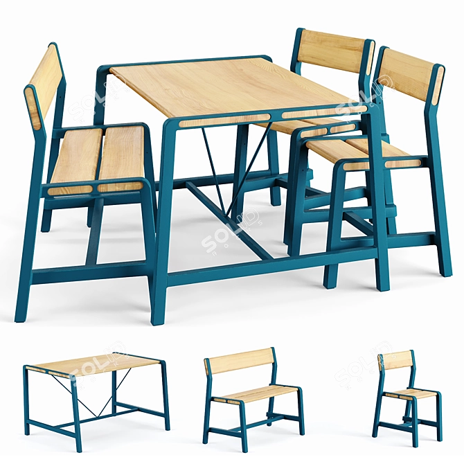 Modern Ikea Children Ypperlig Table 3D model image 3