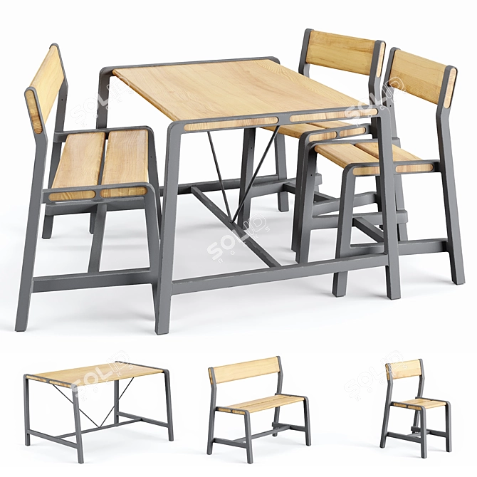 Modern Ikea Children Ypperlig Table 3D model image 5