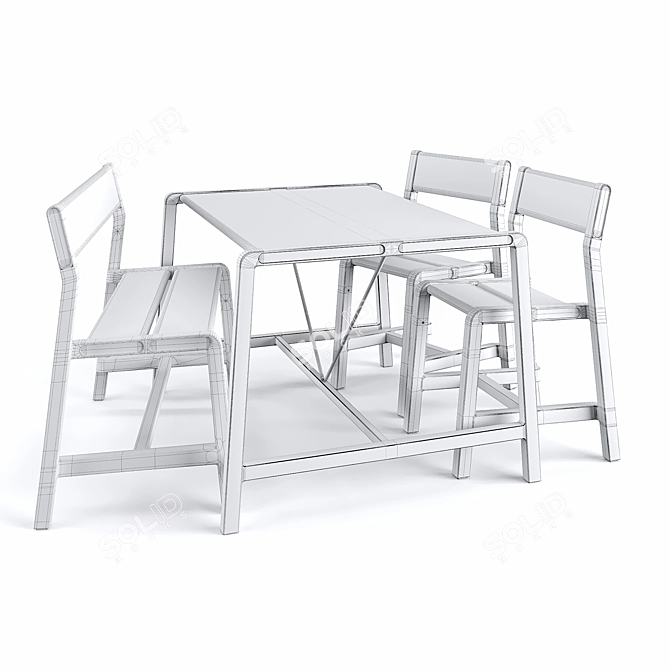 Modern Ikea Children Ypperlig Table 3D model image 6