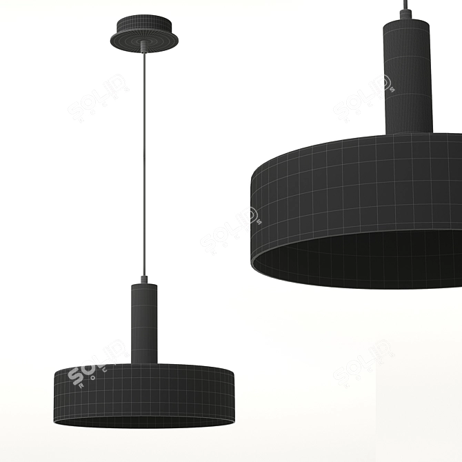 Elegant Black and Grey Oraly Chandelier 3D model image 3