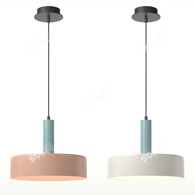 Elegant Black and Grey Oraly Chandelier 3D model image 5